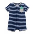 thumbnail image 1 of Carters Infant Boys Blue Stripe Dinosaur Romper Baby Dino Bodysuit Outfit 12m, 1 of 1