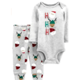 thumbnail image 1 of Carters Infant Boys Gray Ho Ho Ho Christmas Bodysuit & Pants Outfit 6 Months, 1 of 1