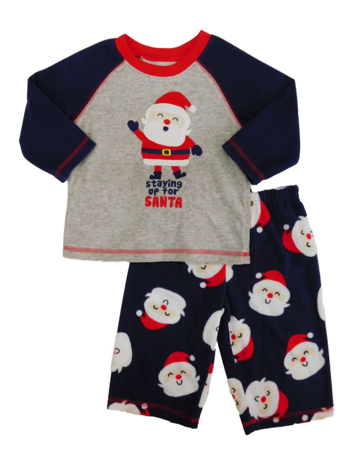 Carters Infant Boys Staying Up For Santa Christmas Fleece Pajama Set