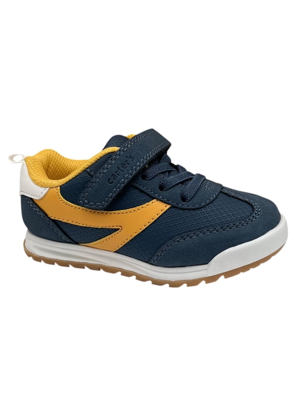 Carters Remi Toddler Boys Casual Slip-on Sneakers Size 7 Navy Mustard Gold Color