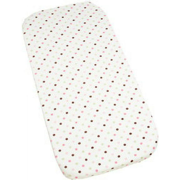 Carters Super Soft Printed Changing Pad Cover 100% Polyester - Pink/Green Dot