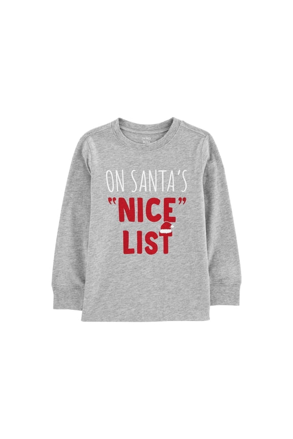 Carters Toddler Boys Christmas T-Shirts Gray 3T