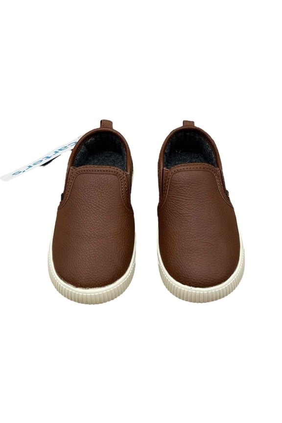 Carters Toddler Boys Slip-on Ricky Casual Shoes Size 7 Brown Lightweight Sneaker