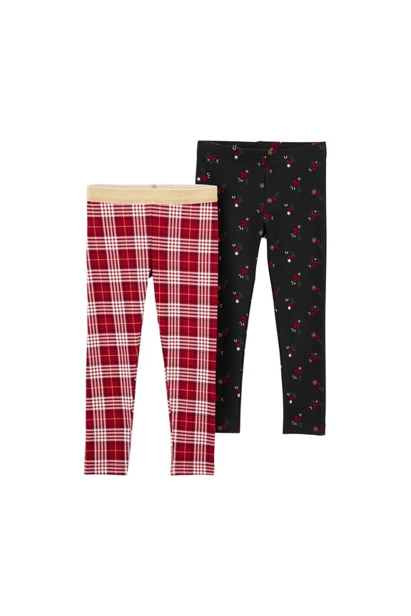 Carters Toddler Girls Leggings Pack Of 2 Red 3T