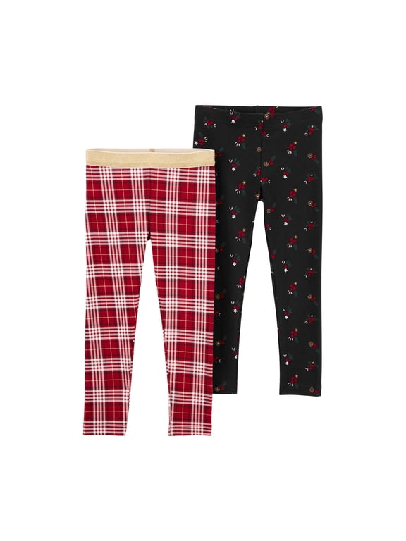 Carters Toddler Girls Leggings Pack Of 2 Red 3T