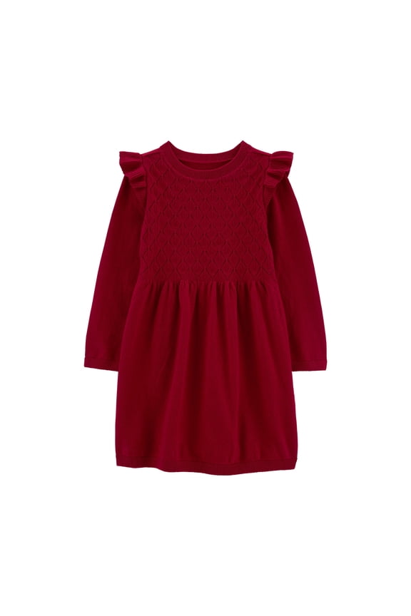 Carters Toddler Girls Sweater Dress Red 5T