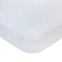 Carters Waterproof Fitted Quilted Crib and Toddler Protective Mattress Pad Cover, White