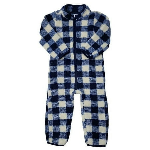 Carters Zip-Up 1 Piece Warm Long Sleeve Easy Care Jumpsuit Plaid Size 12M
