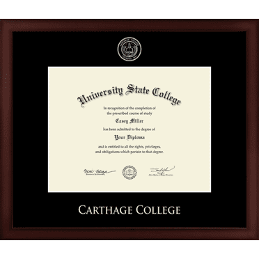 Carthage College Diploma Frame, Document Size 11" x 8.5"