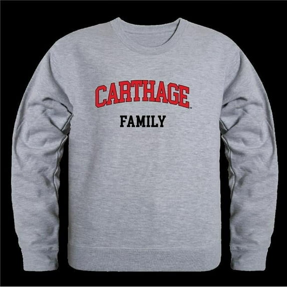 Carthage College Firebirds Family Crewneck Sweatshirt, Heather Grey - Extra Large