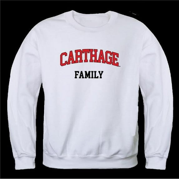 Carthage College Firebirds Family Crewneck Sweatshirt, White - Large