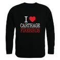 thumbnail image 1 of Carthage College Firebirds I Love Crewneck Sweatshirt, Black - 2XL, 1 of 1