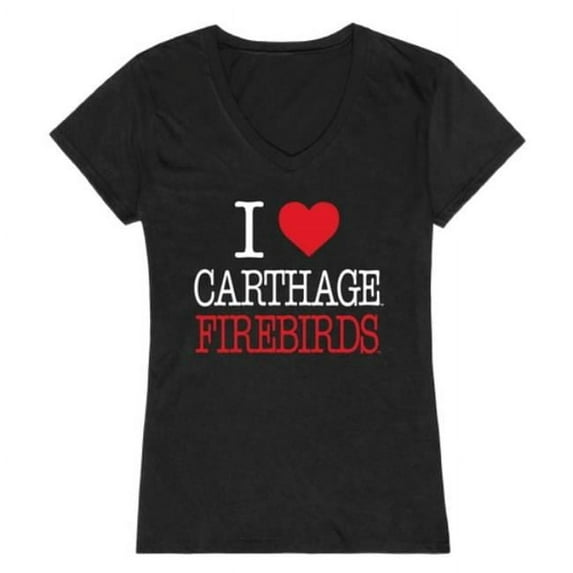 Carthage College Firebirds I Love Women T-Shirt, Black - 2XL