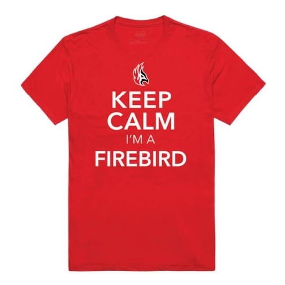Carthage College Firebirds Keep Calm T-Shirt, Red - Large