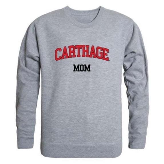 Carthage College Firebirds Mom Crewneck Sweatshirt, Heather Grey - Extra Large