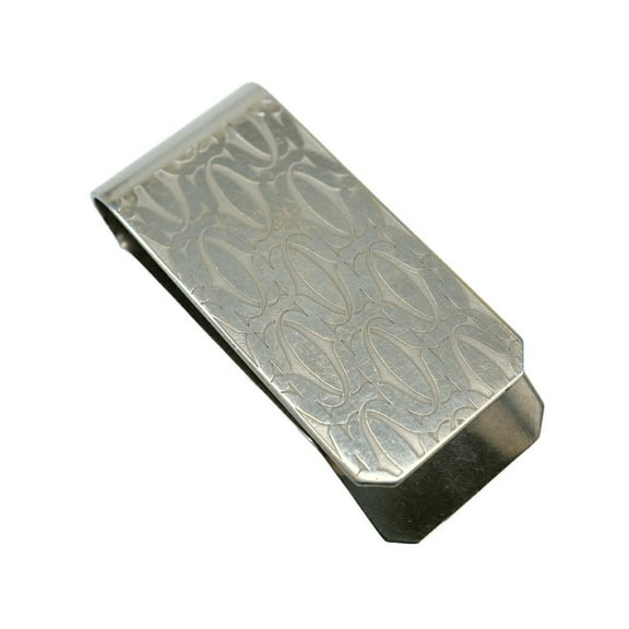 Pre-Owned Cartier 2C Money Clip Wallet Silver Metal T1220237 (Good)
