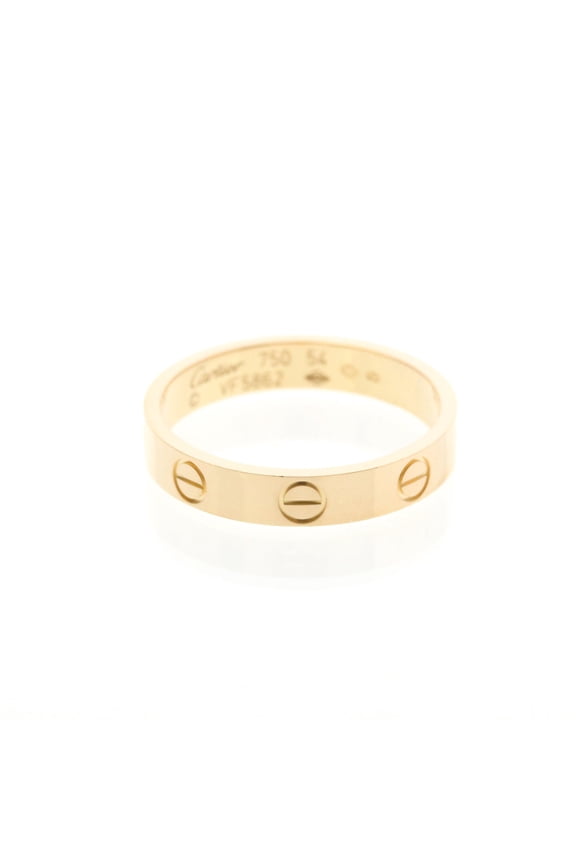 Pre-Owned Cartier Mini Love Ring Pink Gold (18K) Fashion No Stone Band Ring Pink Gold