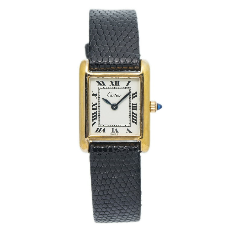 Cartier Tank Vintage Yellow Gold Plated Small Size RARE Manual