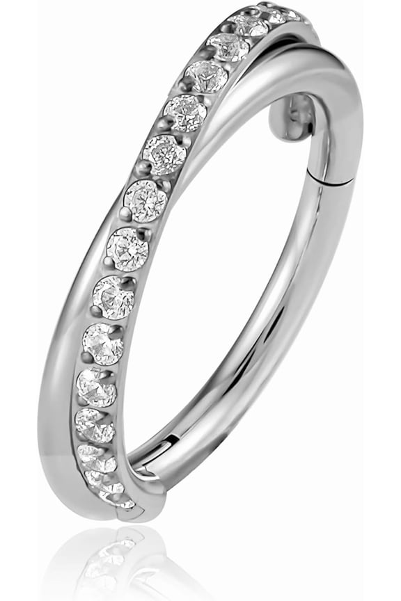 Cartilage Earring Hoop for Conch Helix 16G 8mm 10mm 12mm, ASTM F136 Titanium Piercing jewelry for Women & Men, Body Implant Grade Nose Rings, Hypoallergenic Hinged Clicker