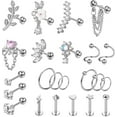 thumbnail image 1 of Cartilage Earrings for Women 16G - Conch Helix Tragus Earrings Piercing Jewelry Hypoallergenic Surgical Stainless Steel Cartilage Flat Back Stud Earring Push in Nose Studs Labret Jewelry, 1 of 6