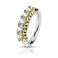 thumbnail image 1 of Cartilage Nose Bendable Hoop With 5 Lined CZ Design Surgical Steel, 1 of 4
