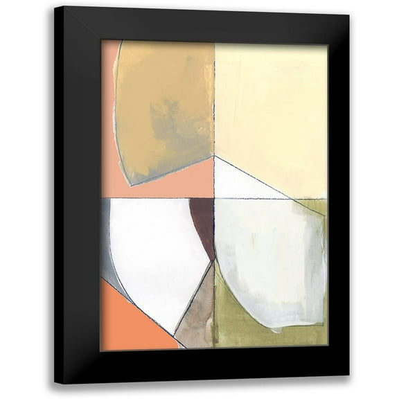 Cartissi 11x14 Black Modern Framed Museum Art Print Titled - Creamsicle Shapes I
