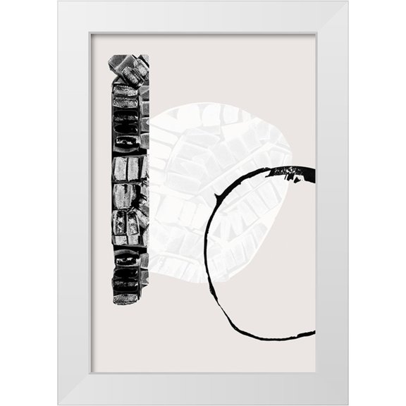 Cartissi 11x14 White Modern Wood Framed Museum Art Print Titled - Zen Shapes I