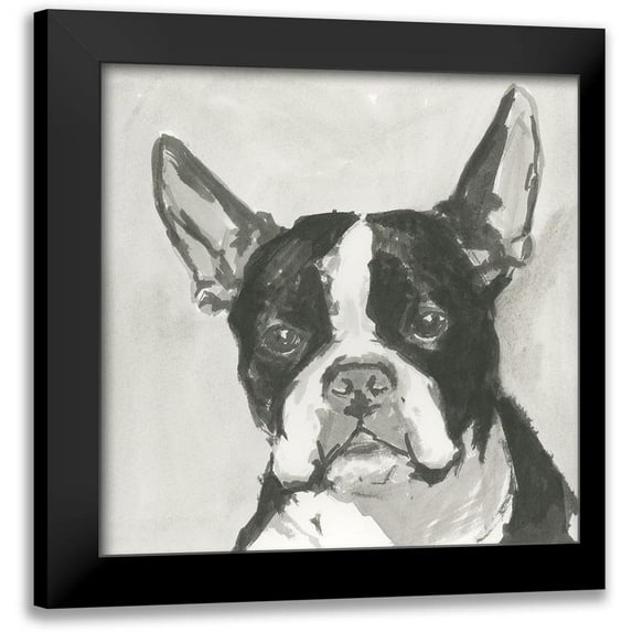 Cartissi 12x12 Black Modern Framed Museum Art Print Titled - A Very Neutral Modern Dog X