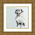 thumbnail image 1 of Cartissi   12x12 Gold Ornate Wood Framed with Double Matting Museum Art Print Titled - A Very Pastel Modern Dog II, 1 of 4