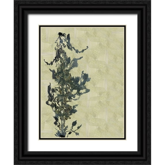 Cartissi 12x14 Black Ornate Wood Framed with Double Matting Museum Art Print Titled - Chinoiserie 2 Tan II