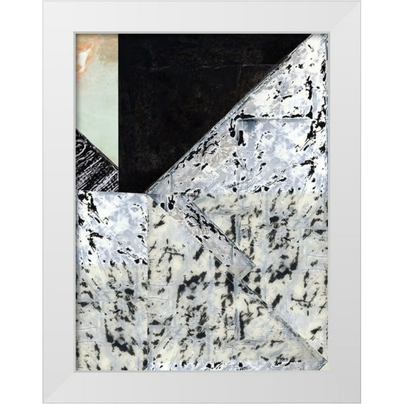 Cartissi 12x14 White Modern Wood Framed Museum Art Print Titled - Tiles And Texture Abstract Angles II