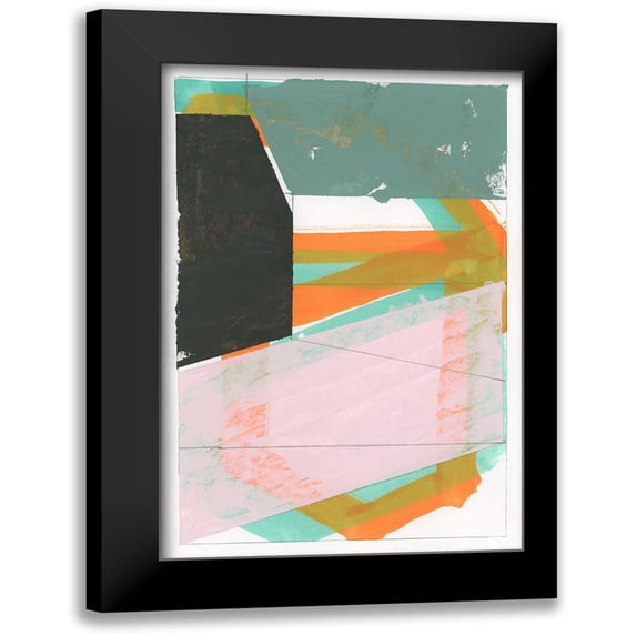Cartissi 13x18 Black Modern Framed Museum Art Print Titled - Gentle Geo I