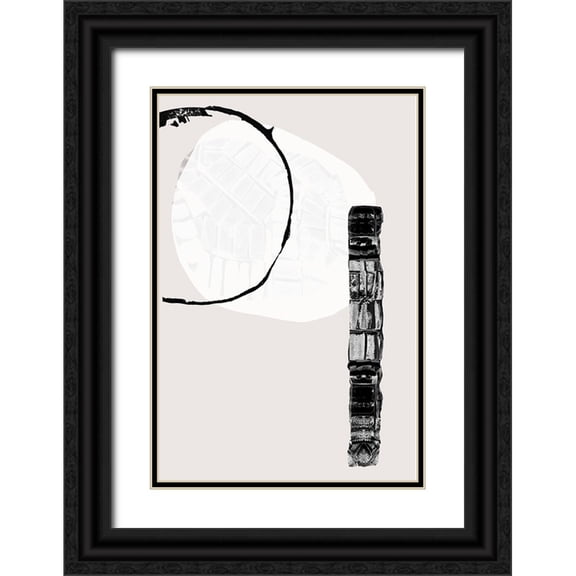 Cartissi 13x18 Black Ornate Wood Framed with Double Matting Museum Art Print Titled - Zen Shapes II