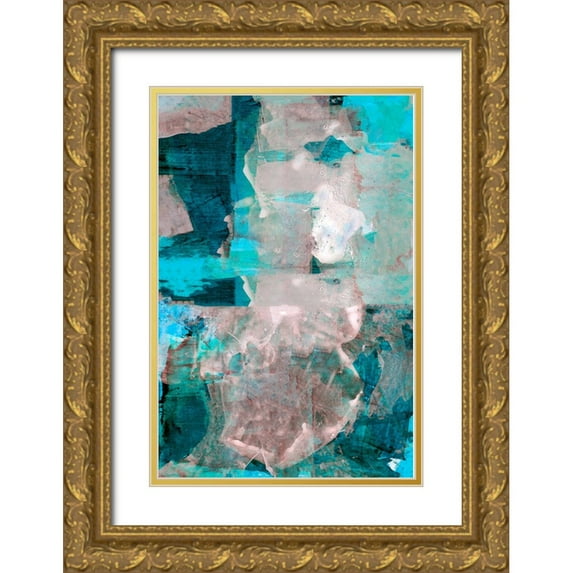 Cartissi 13x18 Gold Ornate Wood Framed with Double Matting Museum Art Print Titled - Impasto III