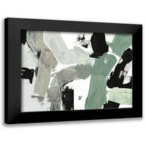 Cartissi 14x12 Black Modern Framed Museum Art Print Titled - Flowing Green III