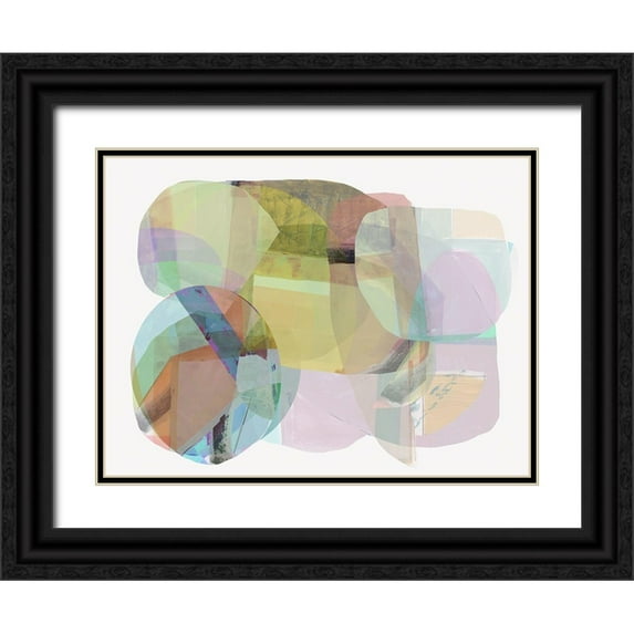 Cartissi 14x12 Black Ornate Wood Framed with Double Matting Museum Art Print Titled - Rainbow Overlay II