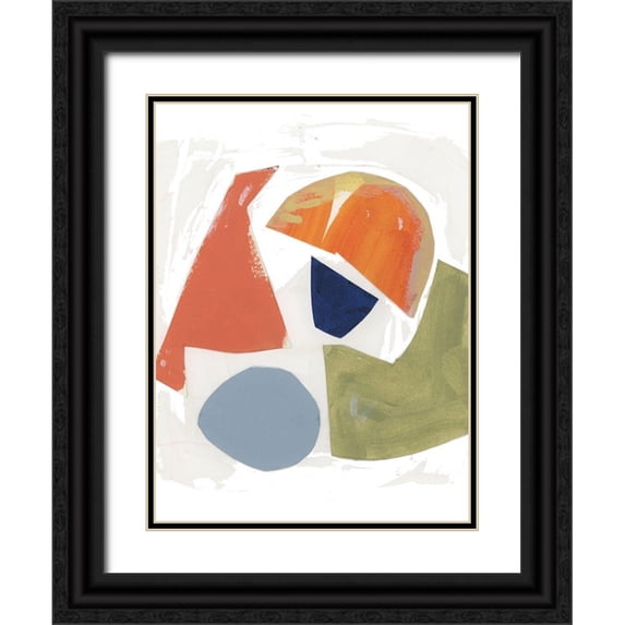 Cartissi 19x24 Black Ornate Wood Framed with Double Matting Museum Art Print Titled - Four Colours I
