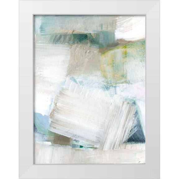 Cartissi 19x24 White Modern Wood Framed Museum Art Print Titled - White Blues II