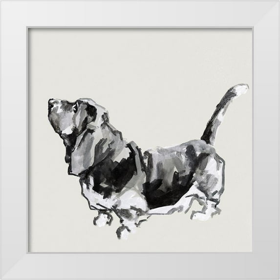 Cartissi 26x26 White Modern Wood Framed Museum Art Print Titled - A Very Pastel Modern Dog IV