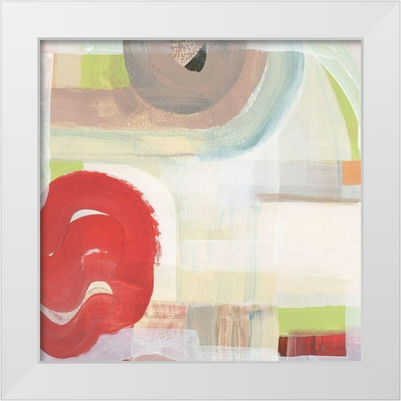 Cartissi 26x26 White Modern Wood Framed Museum Art Print Titled - Red I