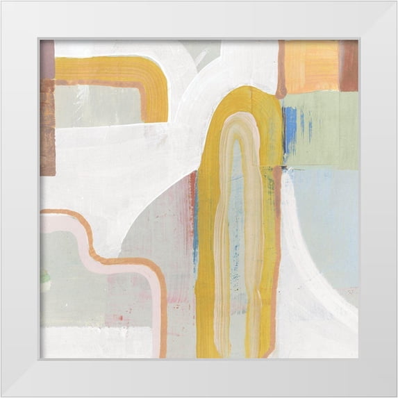 Cartissi 26x26 White Modern Wood Framed Museum Art Print Titled - Together Again II