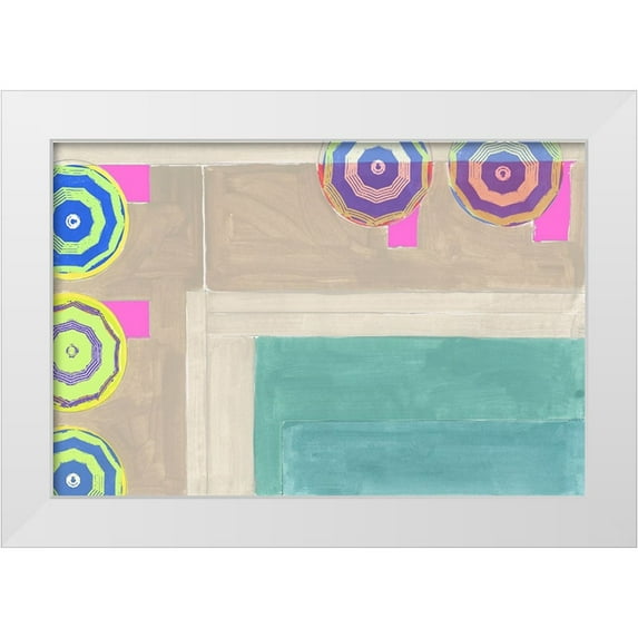 Cartissi 32x23 White Modern Wood Framed Museum Art Print Titled - By the Pool III
