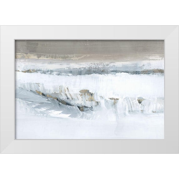 Cartissi 32x23 White Modern Wood Framed Museum Art Print Titled - Icy Snow I