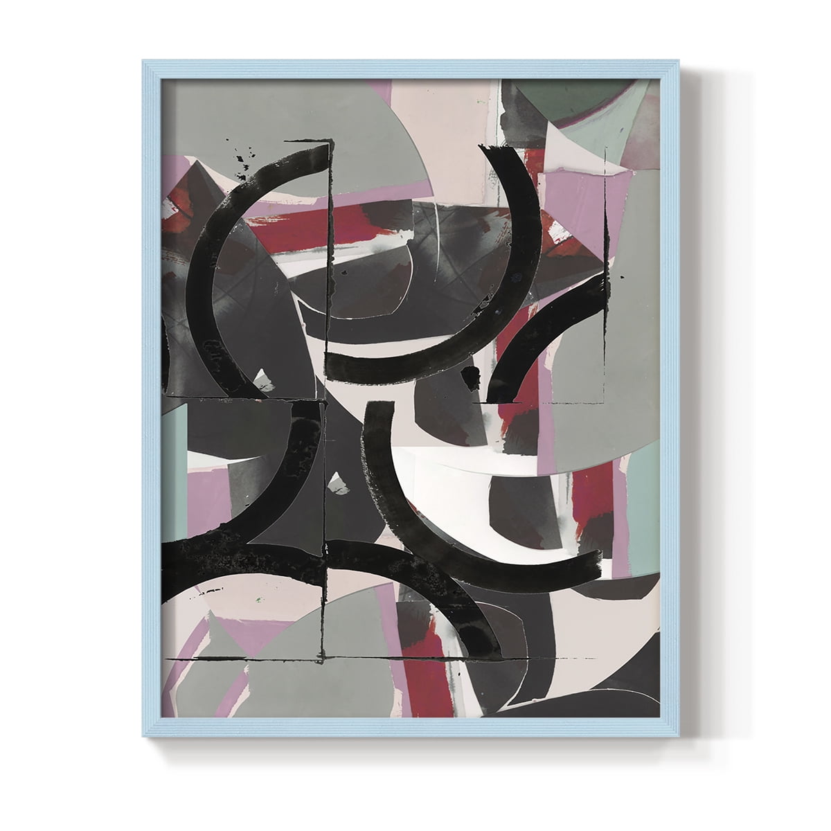 Cartissi Space II Framed Print in Blue Solid Wood Framed Print No Nail Hanging