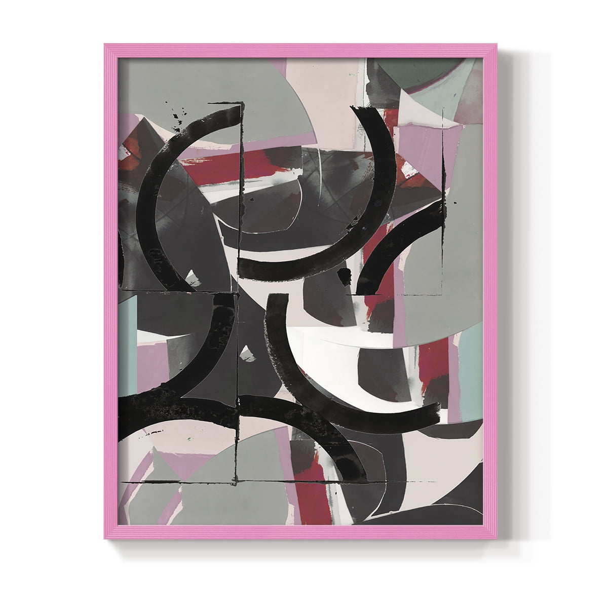 Cartissi Space II Framed Print in Pink Solid Wood Framed Print No Nail Hanging