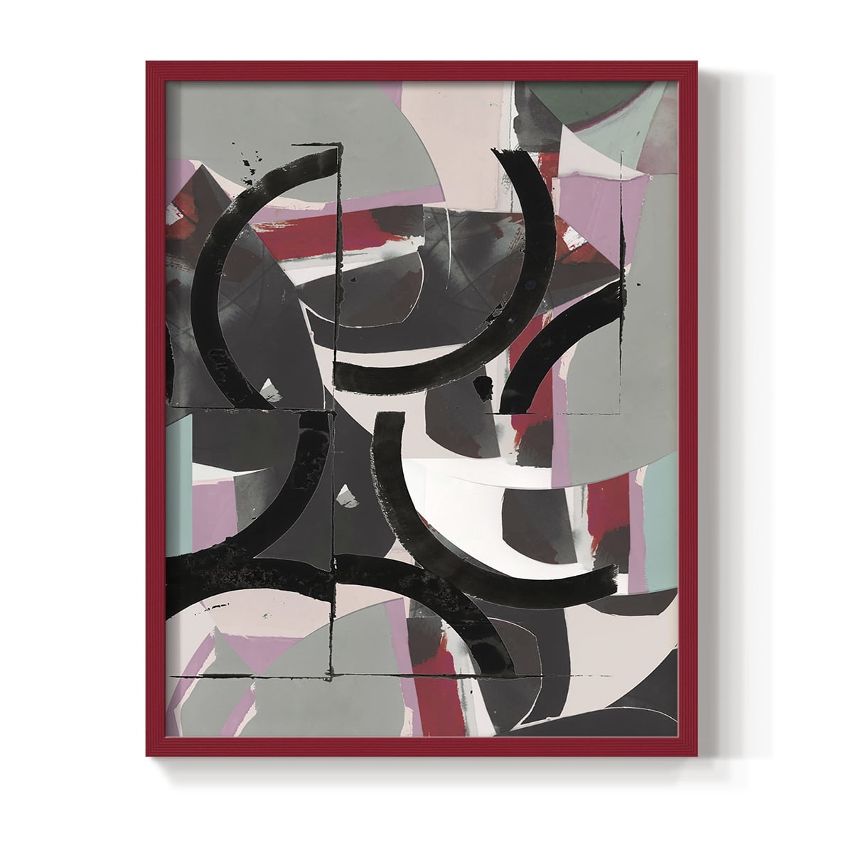 Cartissi Space II Framed Print in Red Solid Wood Framed Print No Nail Hanging