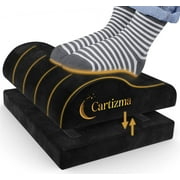 CARTIZMA Ergonomic Memory Foam Footrest with Anti-Slip Base, Black