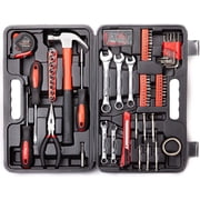Cartman 148 Piece Tool Set General Home Household Hand Tool Kit with Plastic Toolbox Storage Case, Included Socket and Wrench