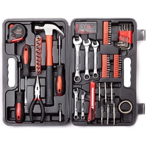 Cartman 148 Piece Tool Set General Home Household Hand Tool Kit with Plastic Toolbox Storage Case, Included Socket and Wrench