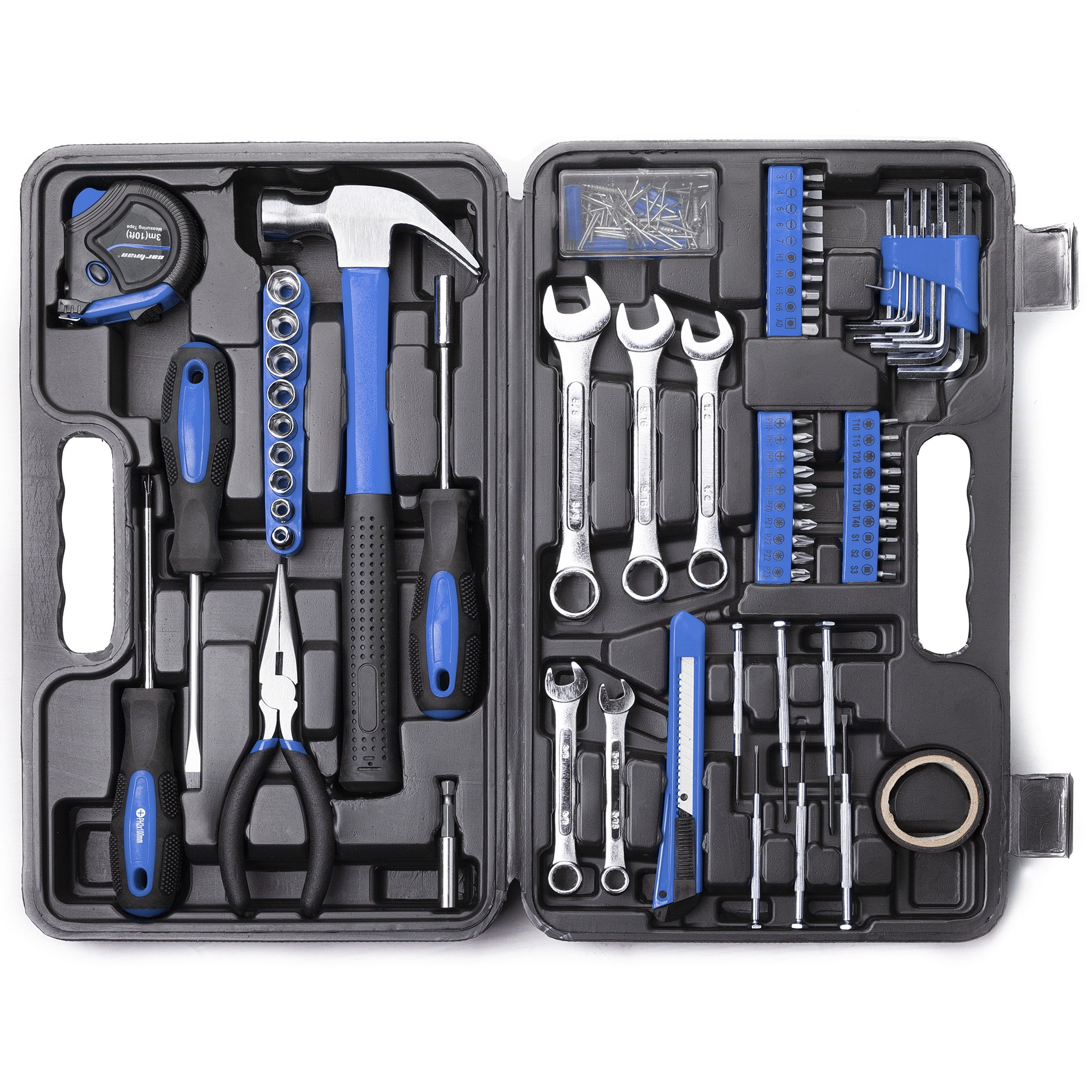 Tool Set Household Hand Tool Kit With Plastic Toolbox Storage Case